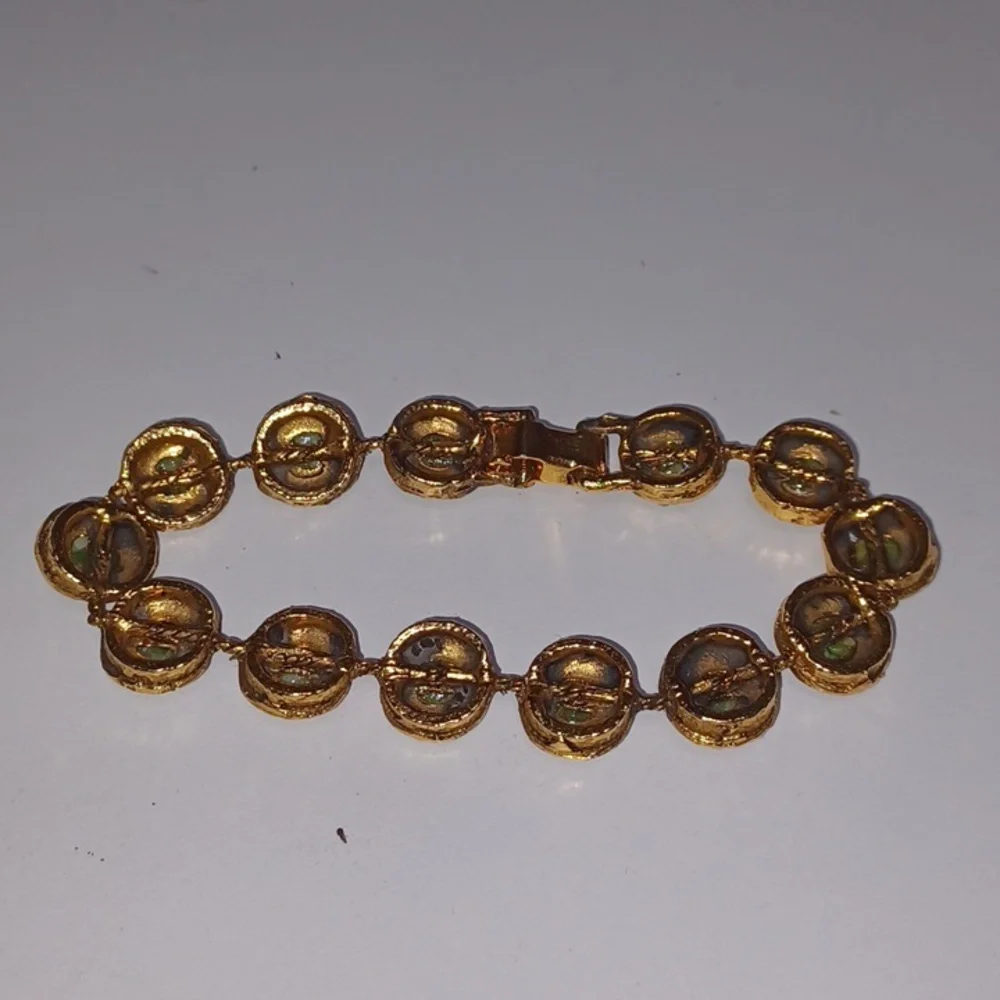 Vintage Jade Chip Bracelet Stone Jewelry - Picture 4 of 5
